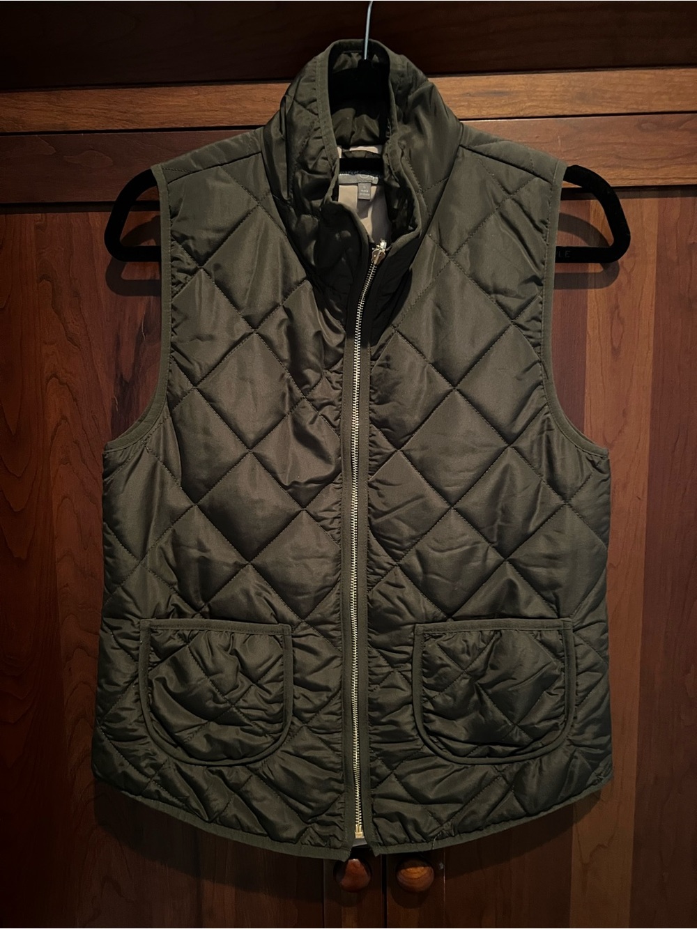 Market & Spruce Quilted Olive Green Women's Vest